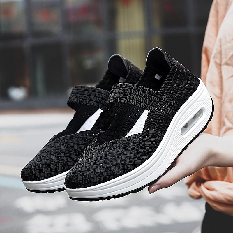 Handmade stretch upper air cushion orthopedic casual sneakers