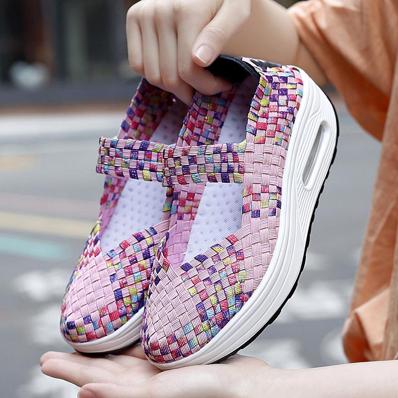 Handmade stretch upper air cushion orthopedic casual sneakers