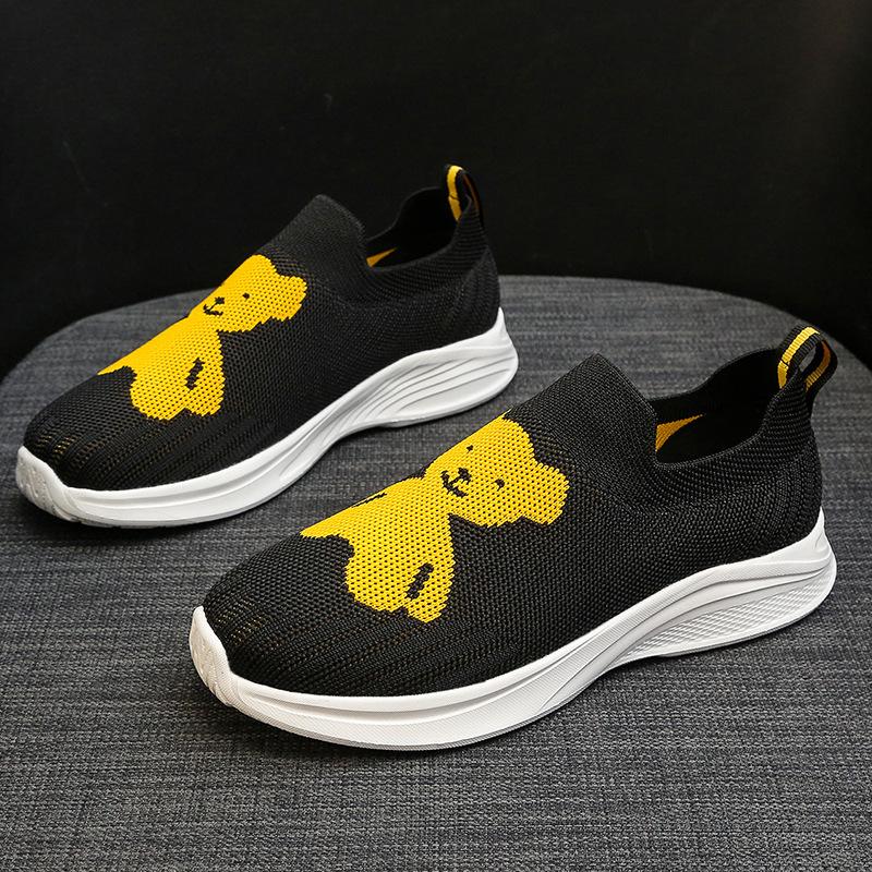 Cute bear fly-knit breathable sneakers