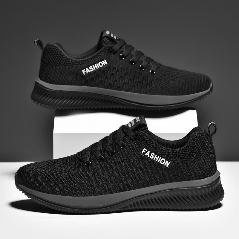 Flyknit trendy soft bottom men's casual sports running shoes