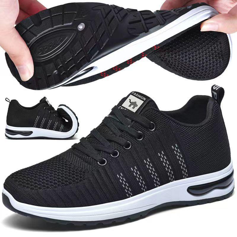 Men's Air Cushion Sneakers Lac-up Mesh Men Casual Shoes Lightweight Comfortable Walking Sneakers