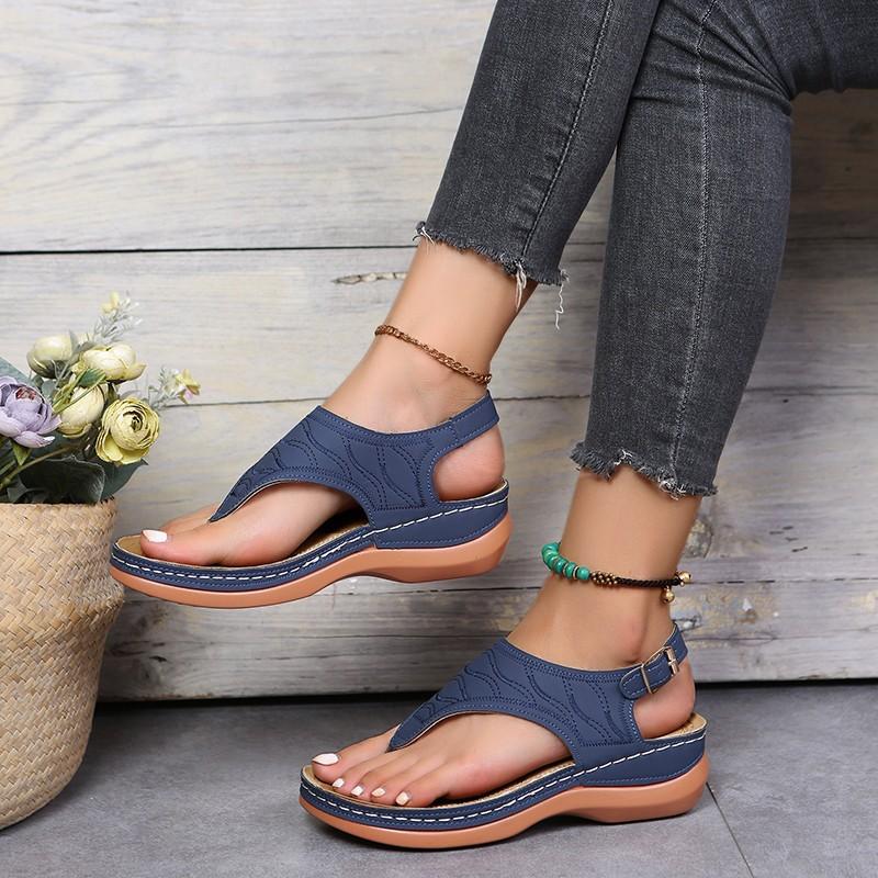 Romanesque buckle-strap sandals