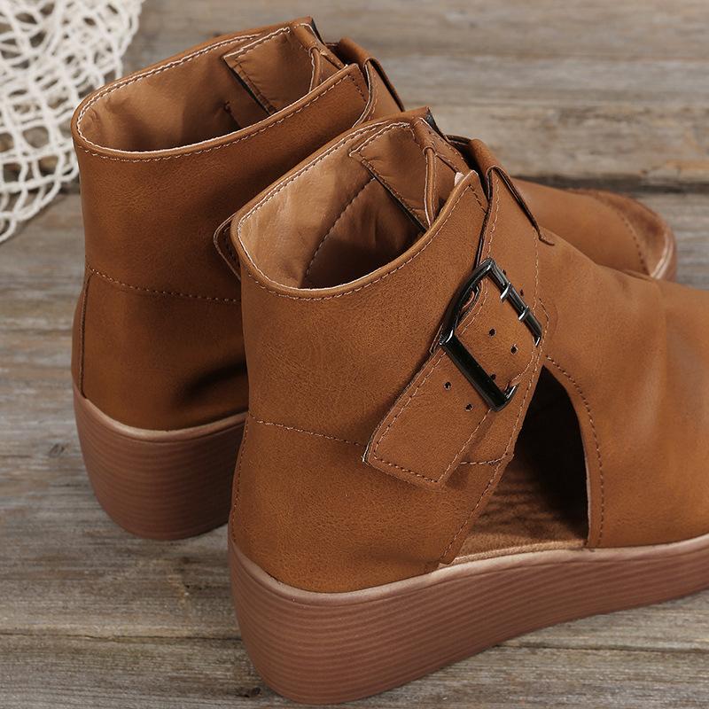 Roman wedge high top fishmouth sandals