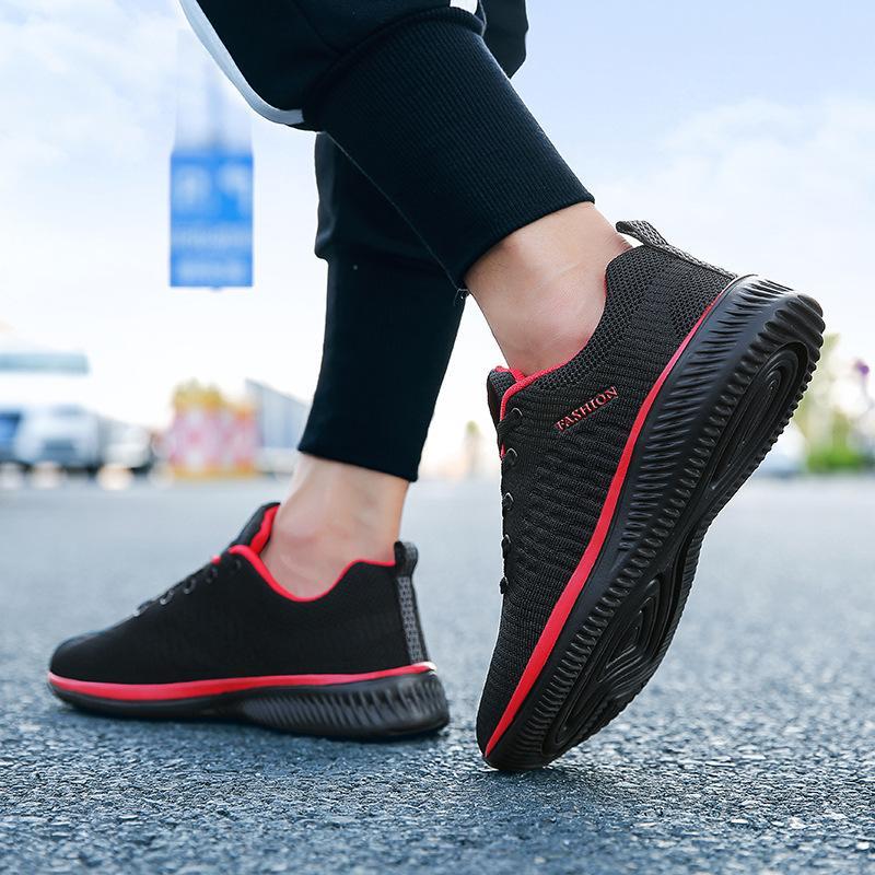 Flyknit trendy soft bottom men's casual sports running shoes