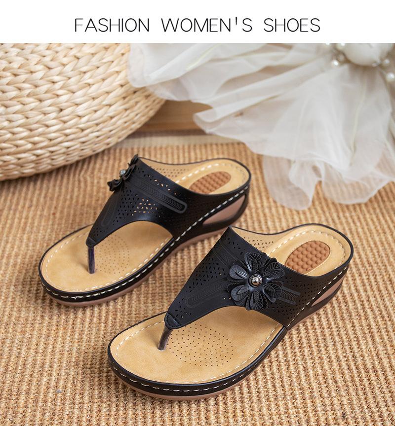 Women's Massage Wedge Thong Comfy Going Out Beach Sandals