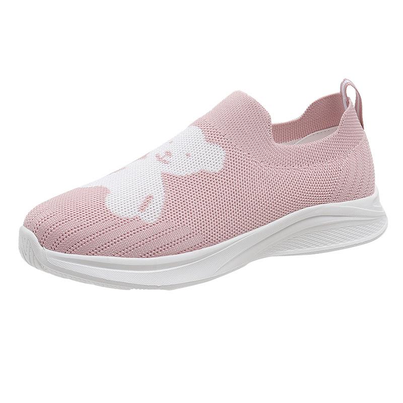 Cute bear fly-knit breathable sneakers