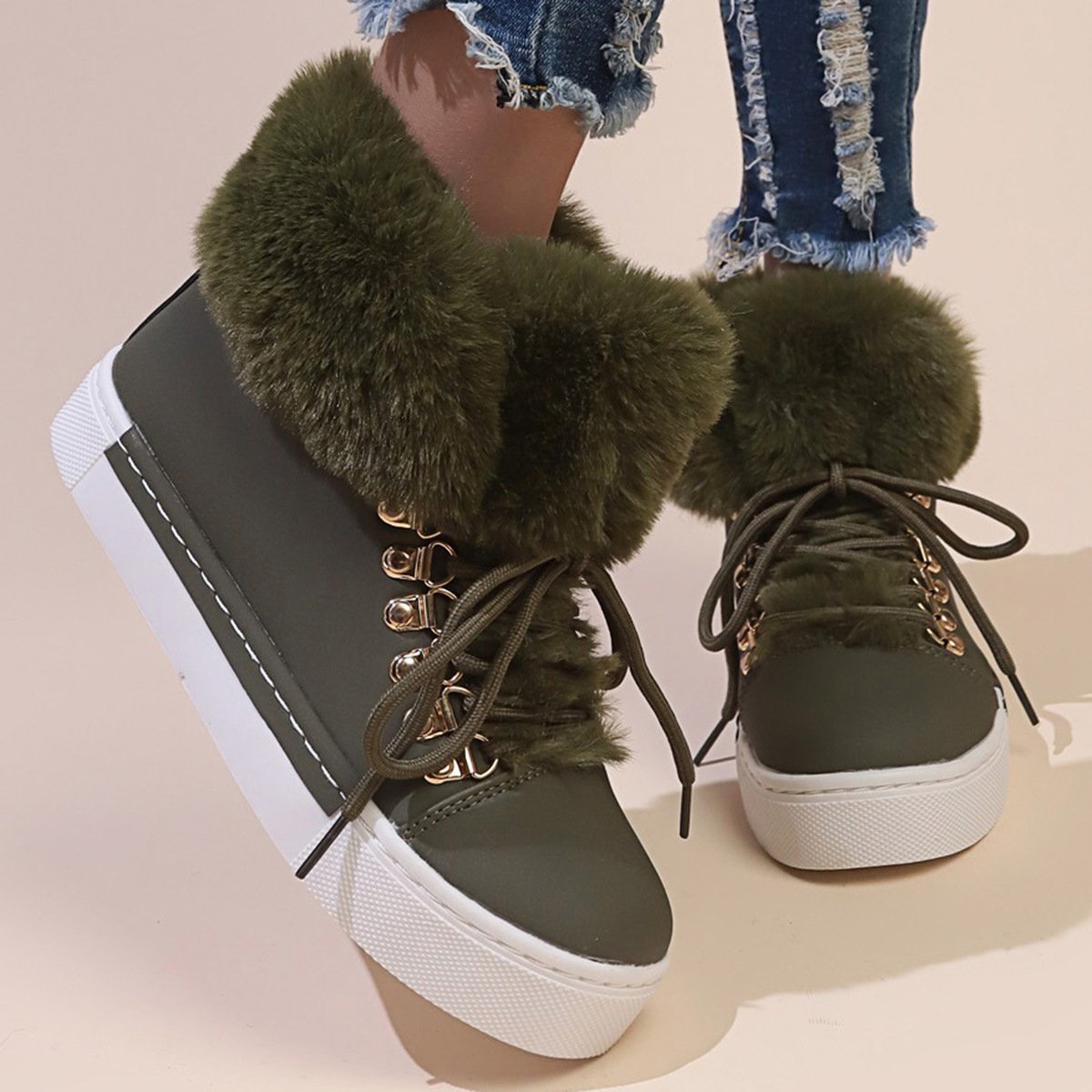 🔥Last Day 60% OFF - Plush Lined Concealed Wedge Snow Boots