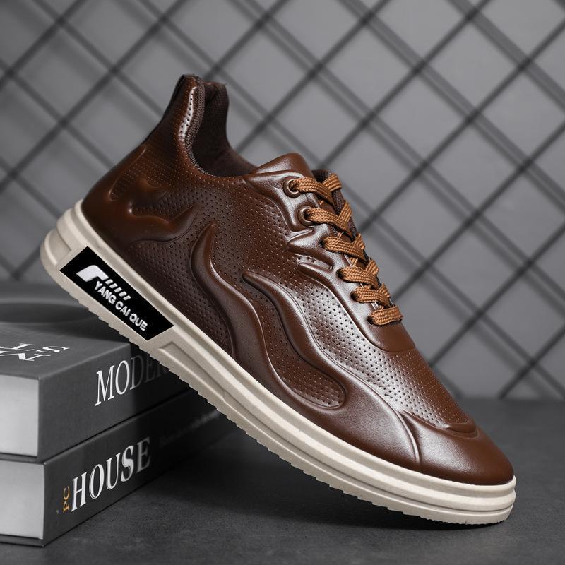 Breathable Leather Soft Sole Fashion Casual Sneakers