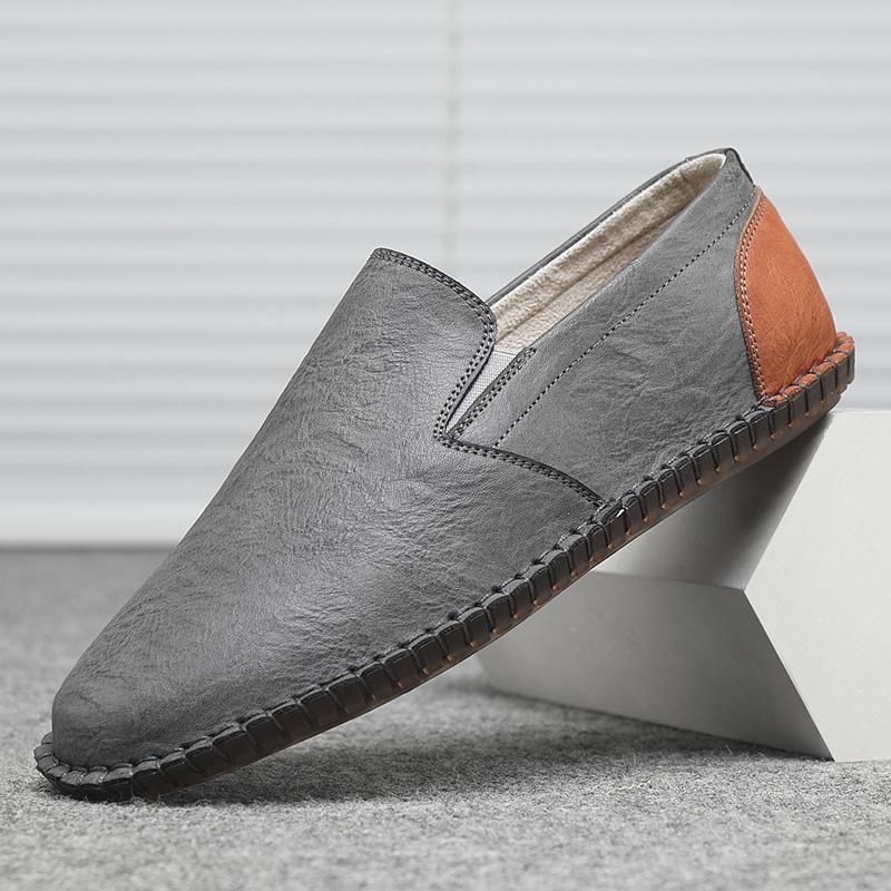 Handmade Top Quality Casual Flats Men's Genuine Leather Shoes Spring Summer 2023 Shallow Slip on Driving Shoes