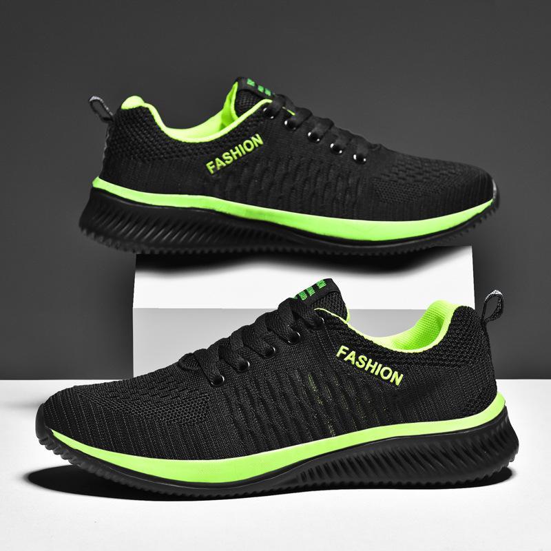 Flyknit trendy soft bottom men's casual sports running shoes