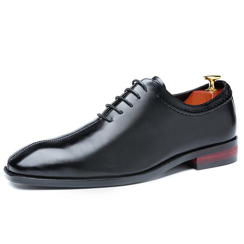 Italian handmade square toe business dress monk shoes