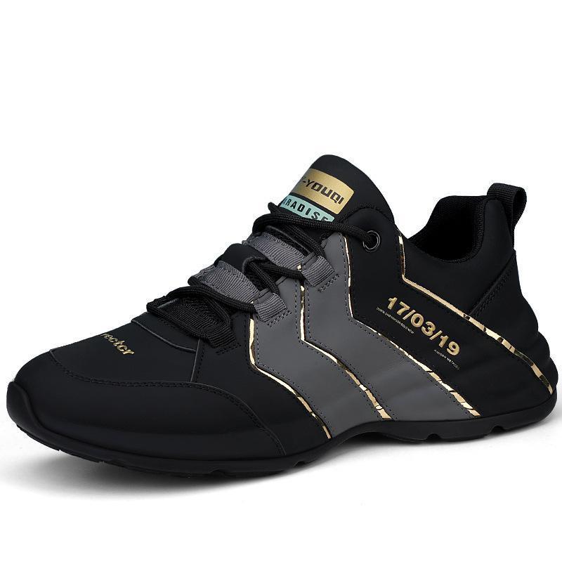 Men's Spring Autumn Leather Comfortable Platform Sneakers Lace Up Fashion Running Shoes Luxury Shoes