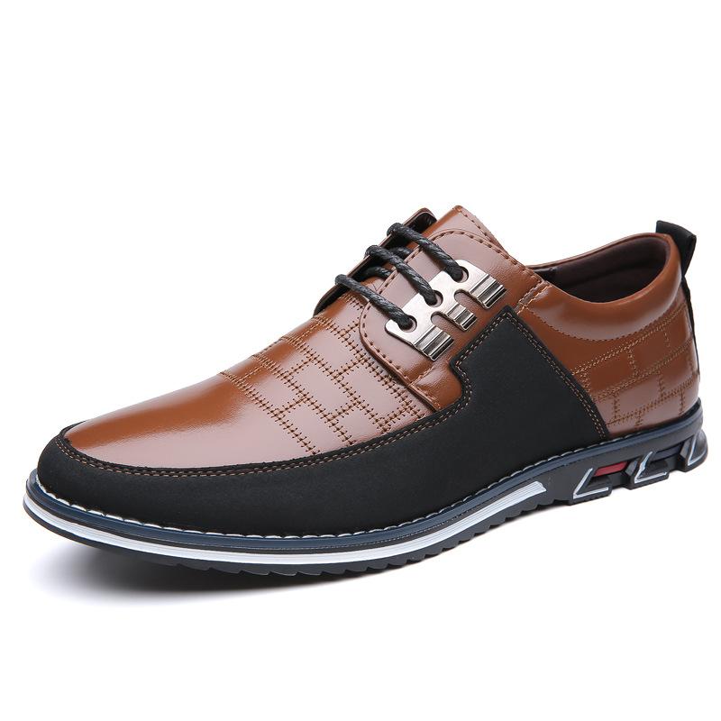 Men's No-Stripe Oxford Derby Orthopedic Leather Shoes