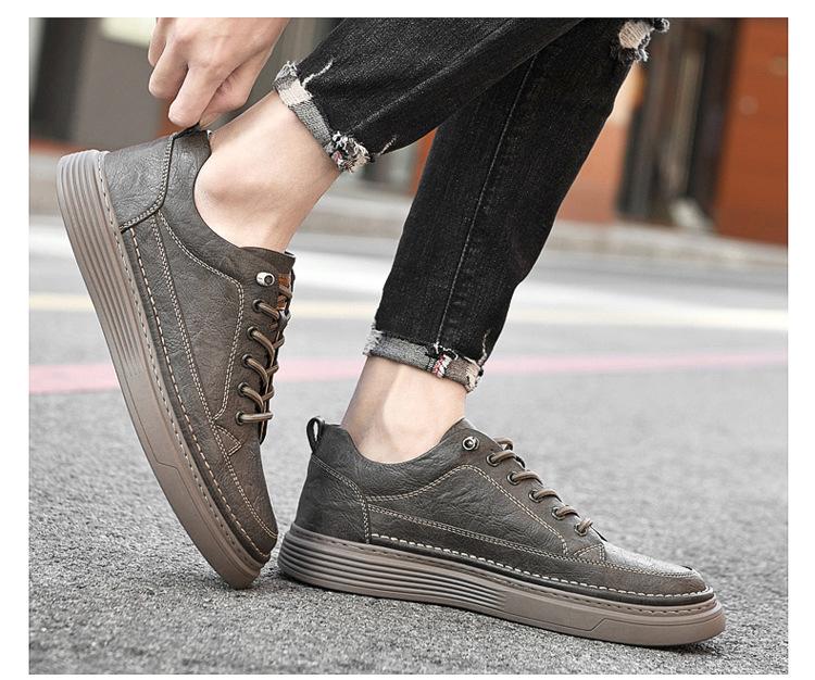 Men's fashion handmade slip on comfortable leather casual shoes