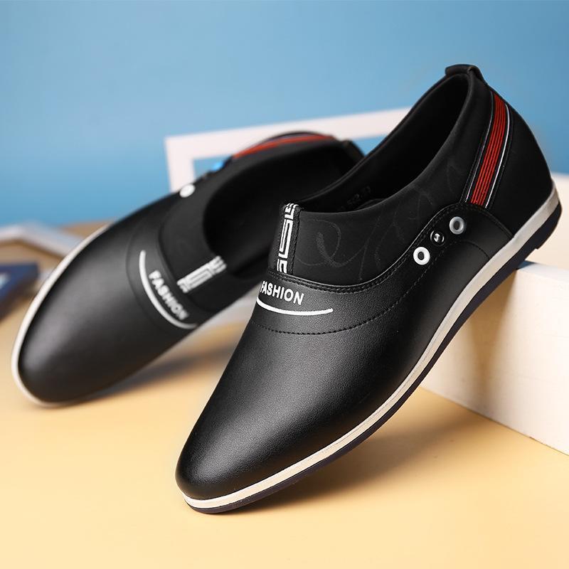 Leather Mens Trend Casual Shoe Italian Breathable Leisure Male Loafer Shoes