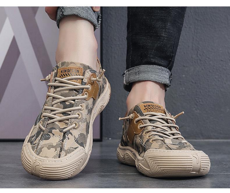 2023 summer breathable ice silk camouflage trend soft soled casual sneakers