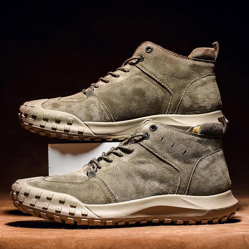 Men's Leather shoes non-slip Tooling flat Shoes