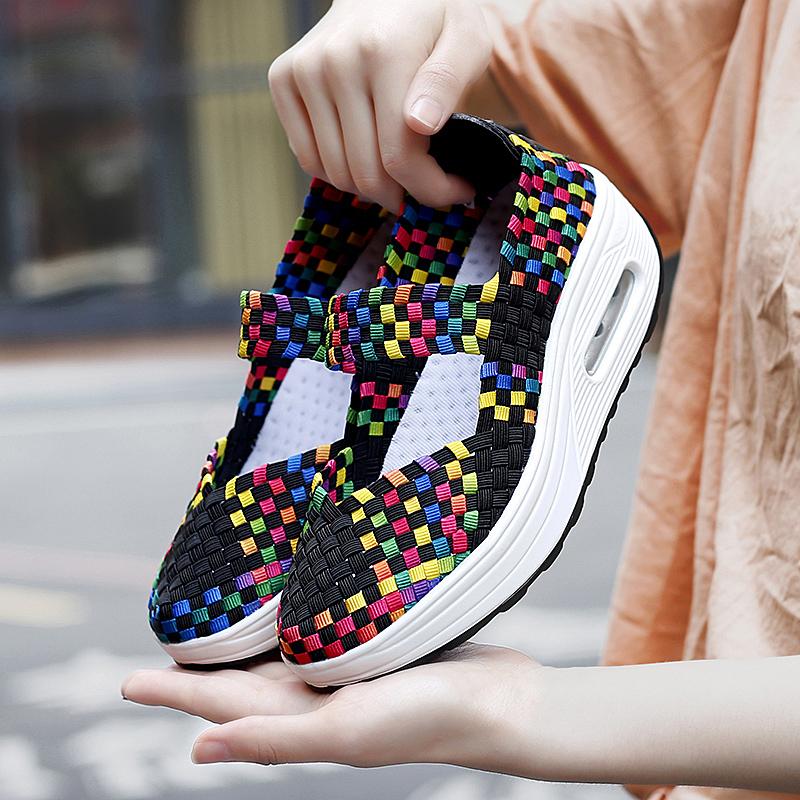 Handmade stretch upper air cushion orthopedic casual sneakers