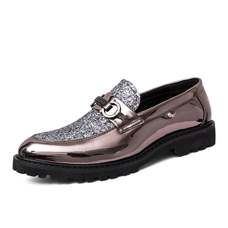 Italian handmade sequin fashion leather shoes