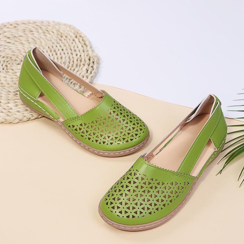 Hole shoes summer fashion cutout round toe wedge sandals