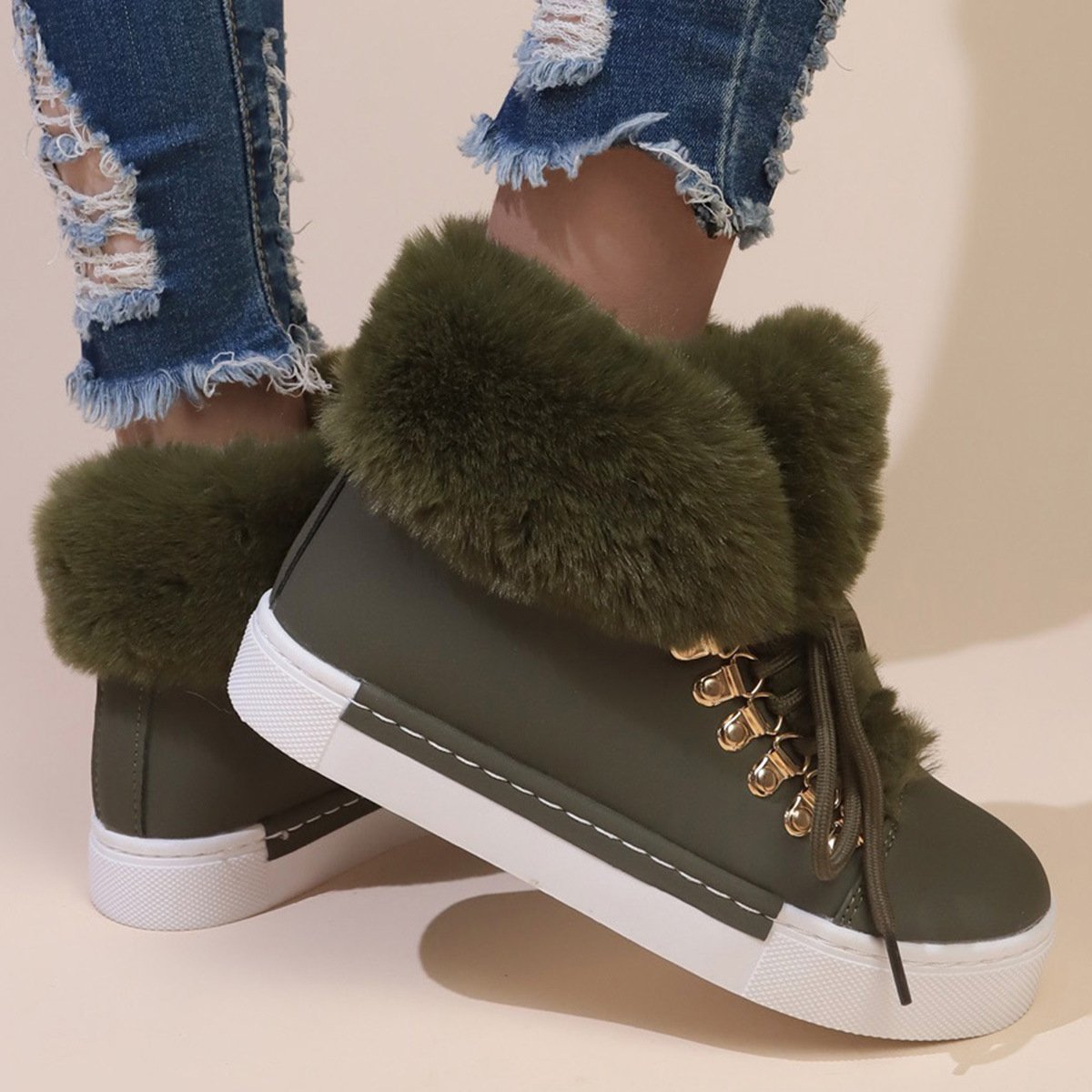 🔥Last Day 60% OFF - Plush Lined Concealed Wedge Snow Boots