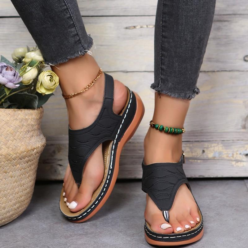Romanesque buckle-strap sandals