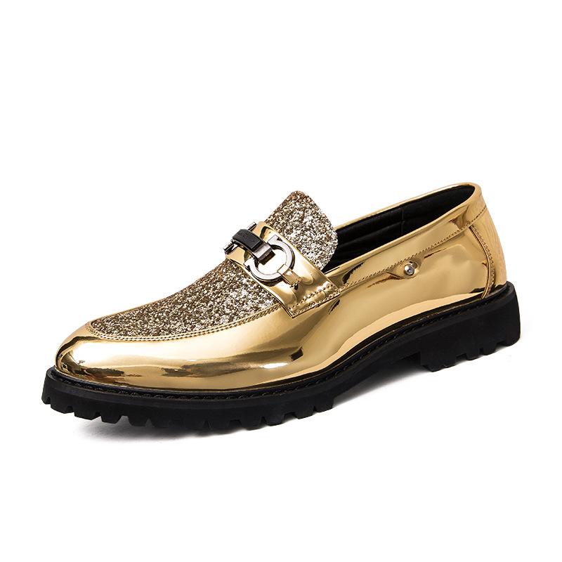 Italian handmade sequin fashion leather shoes