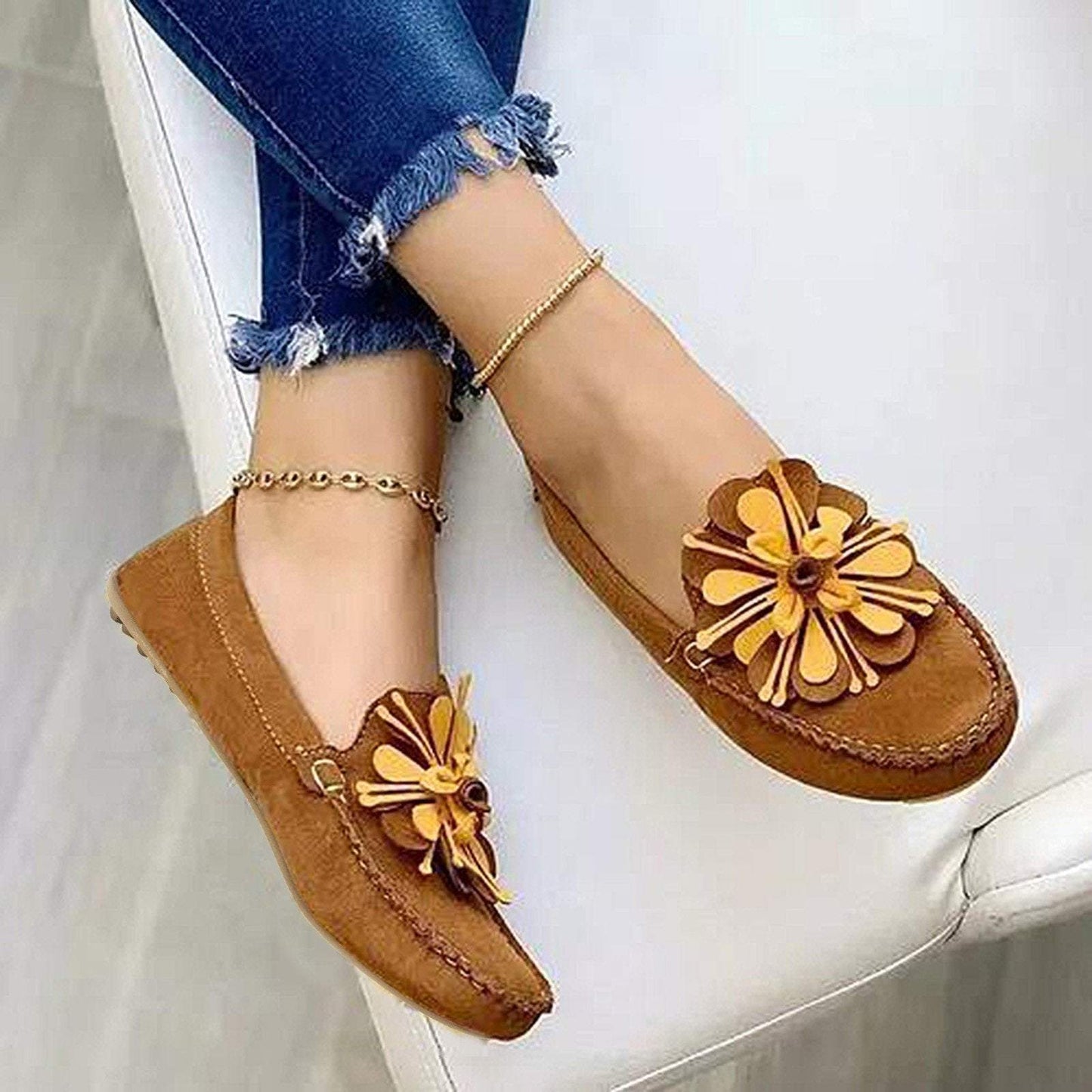 Large size round toe flat women's shoes