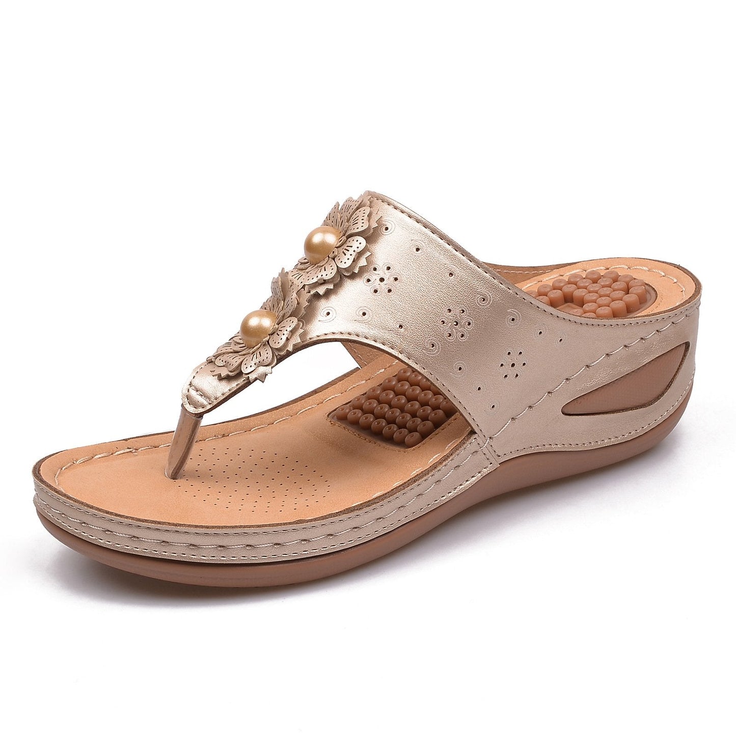 Pearl anti-slip reflexology orthopedic sandals