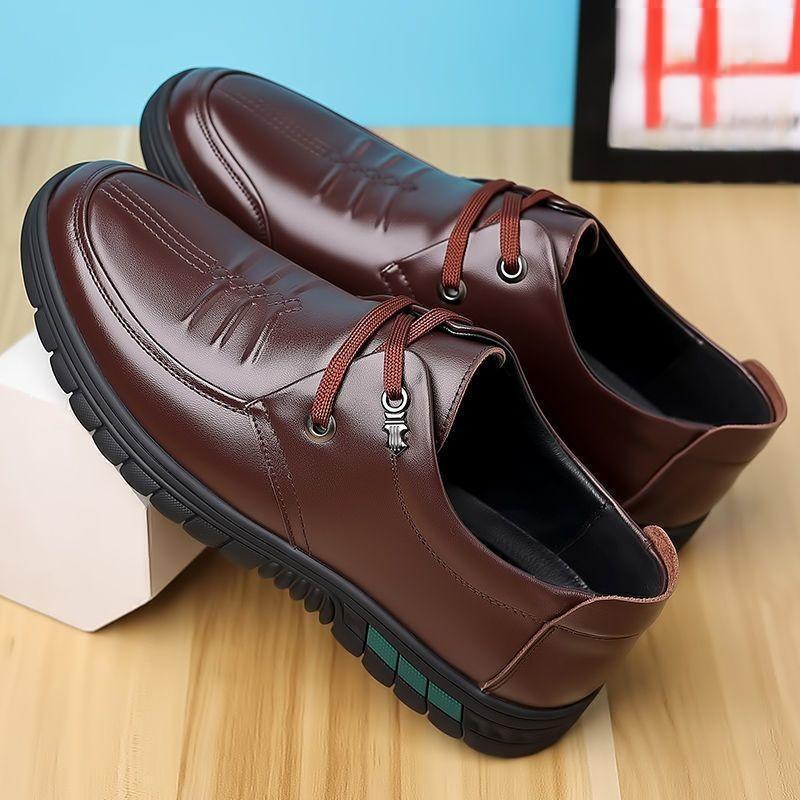 Leather lace-up non-slip breathable casual men's shoes