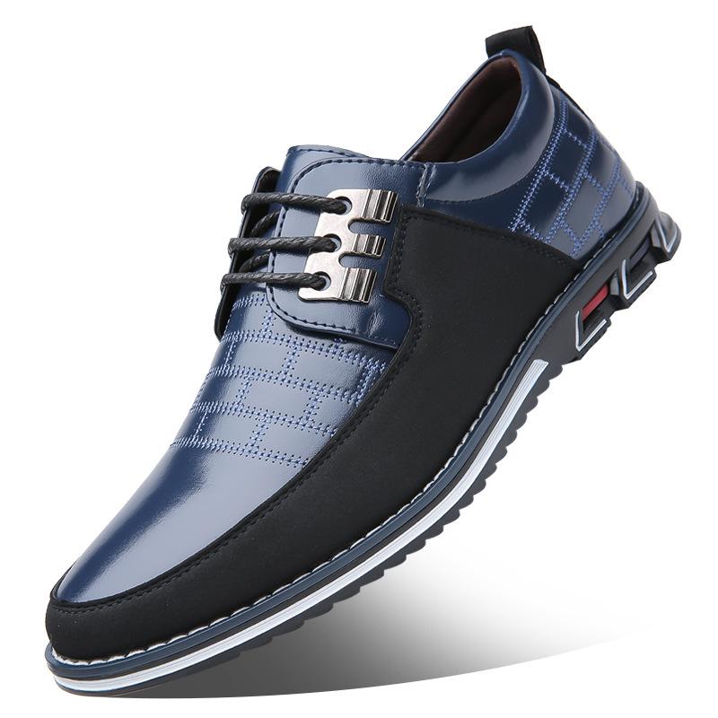 Men's No-Stripe Oxford Derby Orthopedic Leather Shoes