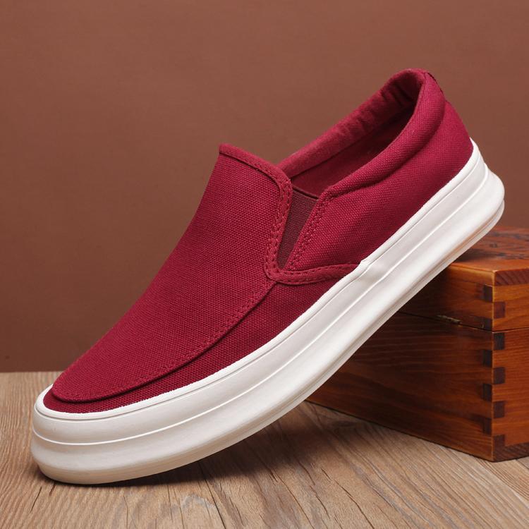 New Men's Casual Shoes Breathable Canvas Shoes Lightweight Soft Flat Shoes Outdoor