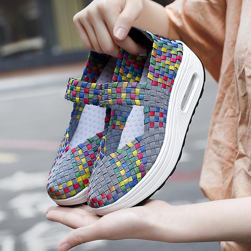 Handmade stretch upper air cushion orthopedic casual sneakers