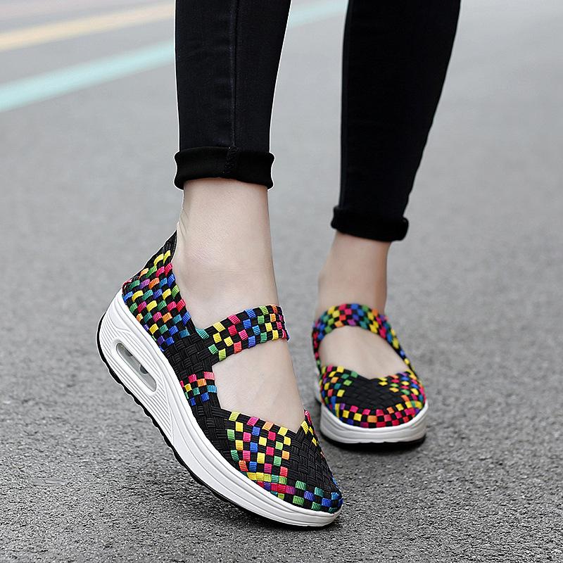 Handmade stretch upper air cushion orthopedic casual sneakers