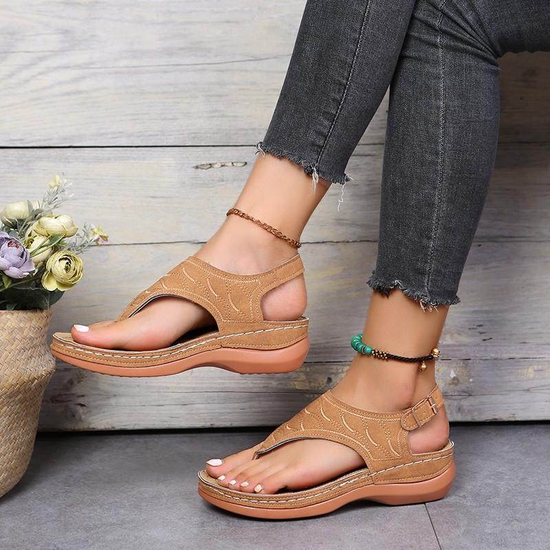 Romanesque buckle-strap sandals