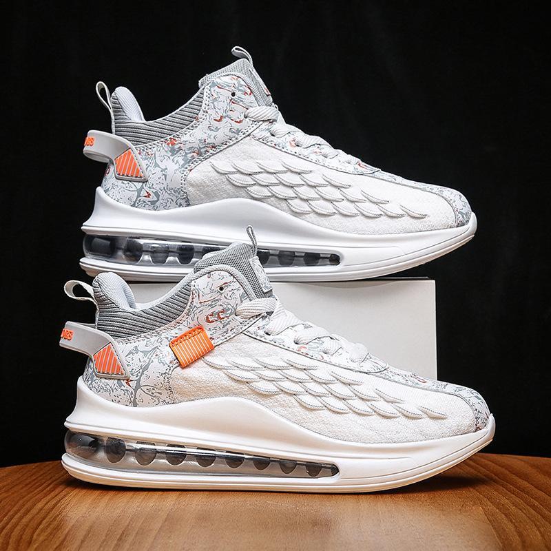 Casual running sneakers fish scale men's breathable air cushion fly woven shoes