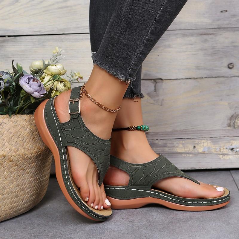 Romanesque buckle-strap sandals