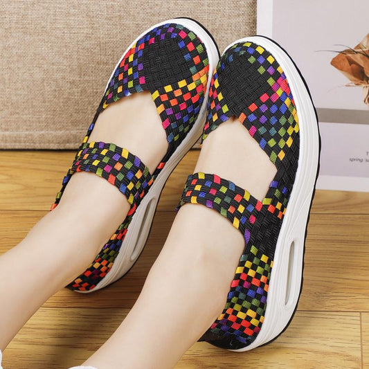 Handmade stretch upper air cushion orthopedic casual sneakers