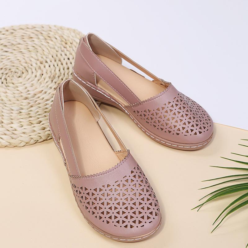 Hole shoes summer fashion cutout round toe wedge sandals