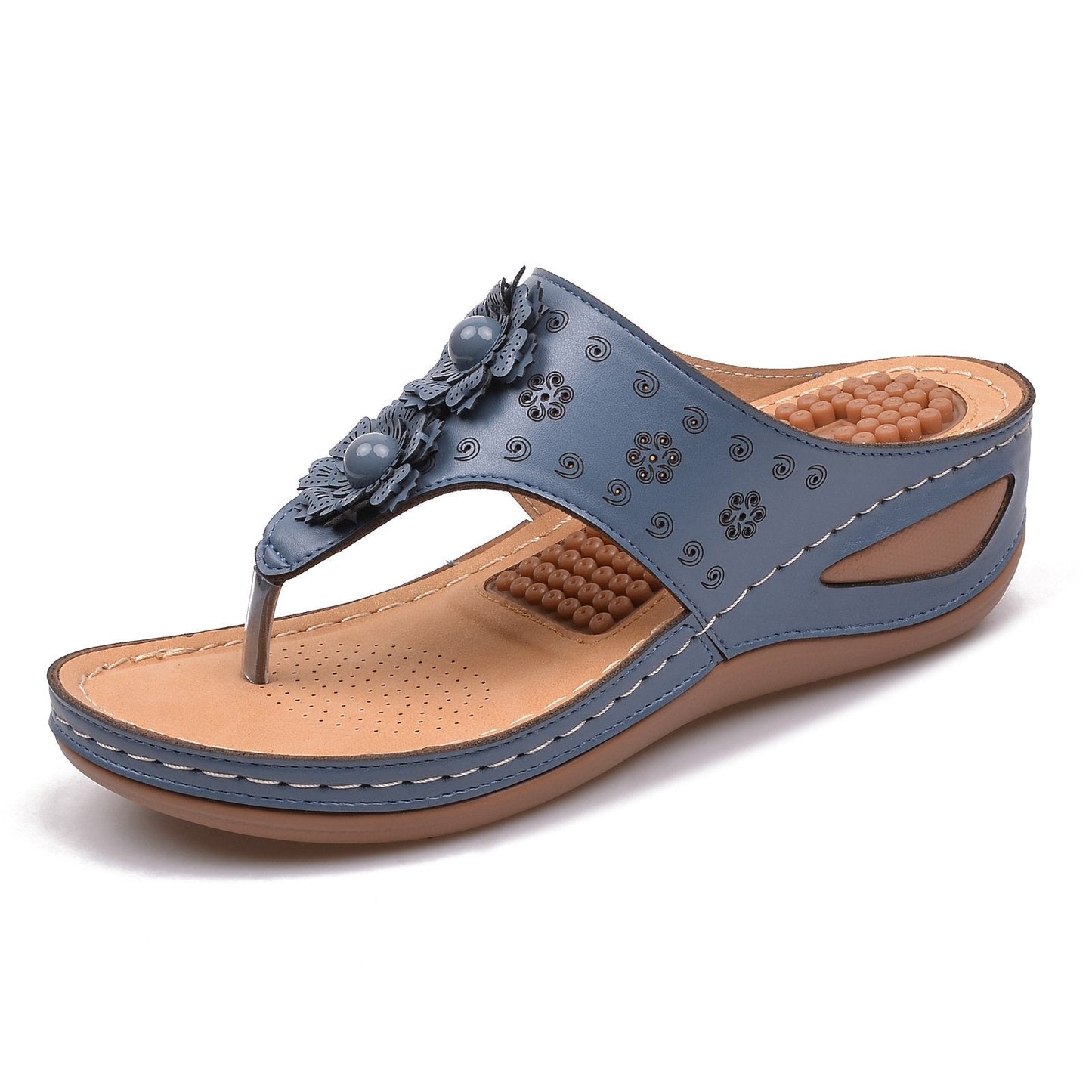 Pearl anti-slip reflexology orthopedic sandals