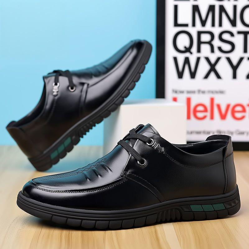 Leather lace-up non-slip breathable casual men's shoes