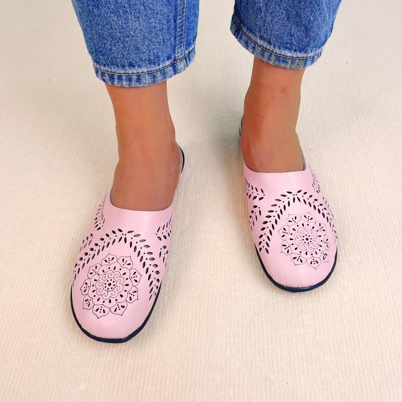 Leather Casual All-Match Hollow Slippers