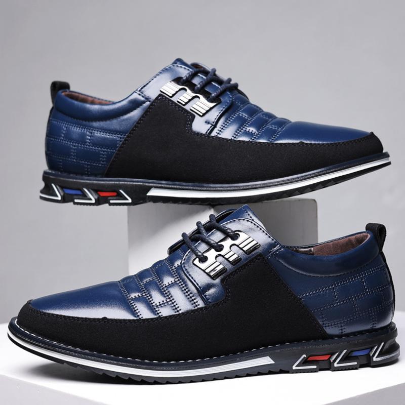 Men's No-Stripe Oxford Derby Orthopedic Leather Shoes