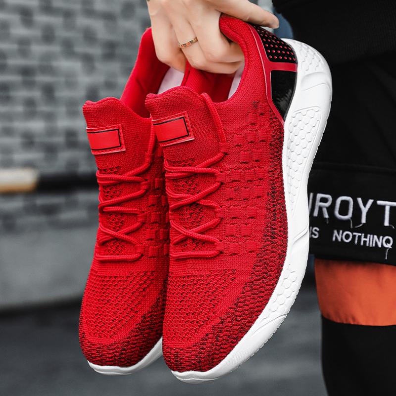 Fashion casual shoes lightweight fly-woven running sneakers